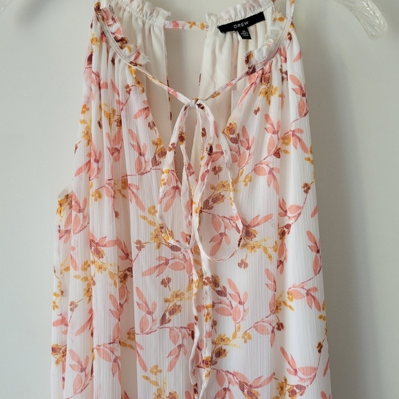 ANTHROPOLOGIE Long Summer Maxi Dress Naomi Vintage Mixed Pink Floral Chiffon SM - Picture 2 of 6